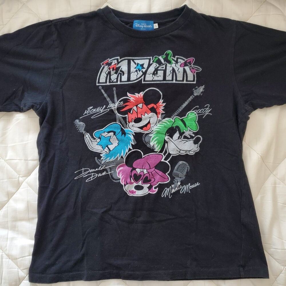 Disney Resort Tokyo ‘MDGM’ Shirt Large Black Mickey Minnie Daffy Goofy T Shirt
